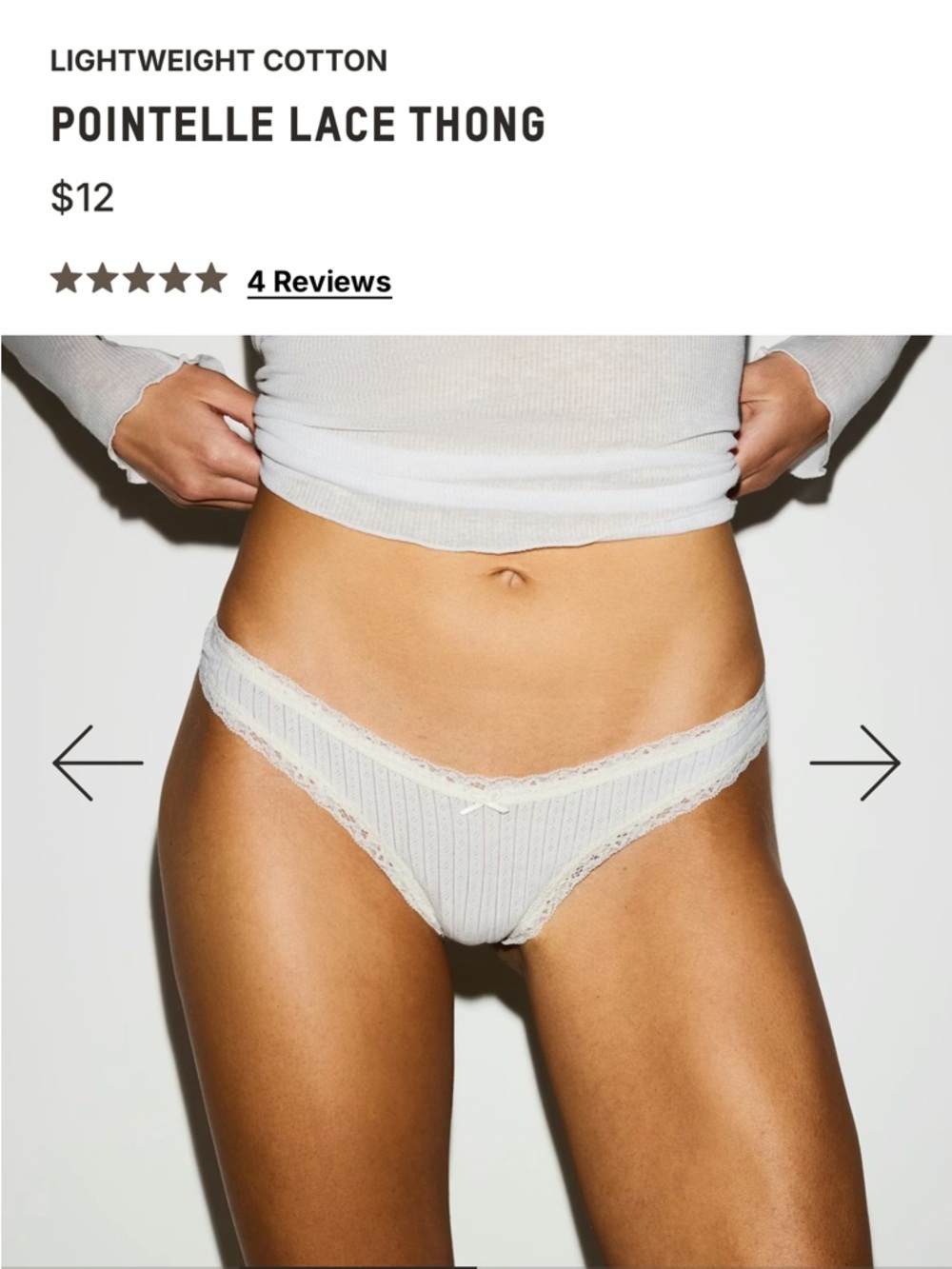 Skims Pointelle Lace Thong - Picture 2 of 5